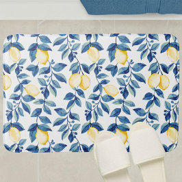 Blaue Aquarell-Limette Badematte