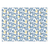 Blaue Aquarell-Limette Tischdecke (Vorderseite (Horizontal))
