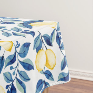 Blaue Aquarell-Limette Tischdecke