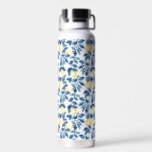 Blaue Aquarell-Limette Trinkflasche (Rückseite)