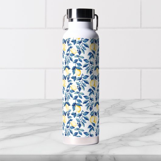 Blaue Aquarell-Limette Trinkflasche