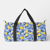 Blaue Aquarell-Limonen-Muster  Duffle Bag (Vorderseite)