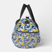 Blaue Aquarell-Limonen-Muster-Monogramm Duffle Bag (Rechts)