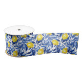 Blaue Aquarell-Limonen-Musterband Satinband (Spule)