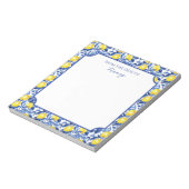 Blaue Aquarell-Limonen-Mustername Notizblock (Rotiert)