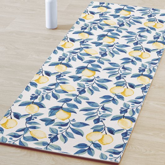 Blaue Aquarell-Limonette Yogamatte