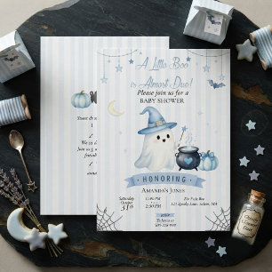 Blaue Aquarell-Little-Boo-Baby-Shower-Einladung Einladung