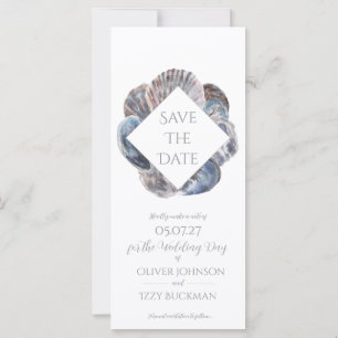 Blaue Aquarell-Meeresschnecke Save-the-Date-Flachk