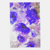 Blaue Aquarell-Mohnblumen Handtuch (Vertikal)