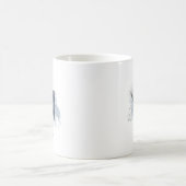 Blaue Aquarell-personalisierte Namensbuchstabe Ini Kaffeetasse (Mittel)