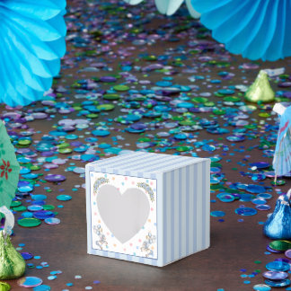 Blaue Aquarell-Pferdekarussell-Babyparty Geschenkschachtel
