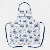 Blaue Aquarell-Rosen Schürze (Vorderseite)
