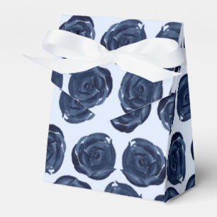 Blaue Aquarell-Rosenranken Cottage Chic Hochzeit Geschenkschachtel