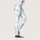 Blaue Aquarell-Schneeflocken Leggings (Rechts)