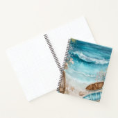 BLAUE AQUARELL-SOMMERSTRANDSZENE MIT BOOTEN NOTIZBLOCK (Innenseite)