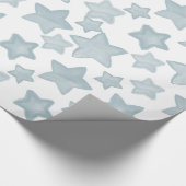 Blaue Aquarell-Sterne Geschenkpapier (Ecke)