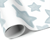 Blaue Aquarell-Sterne Geschenkpapier (Rolleneckpunkt)