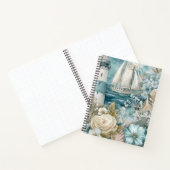 BLAUE AQUARELL-STRANDSZENE SEGLBOOT LEUCHTTURM NOTIZBLOCK (Innenseite)