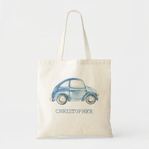 Blaue Aquarell-Vintage-Retro-Buggy-Auto Tragetasche