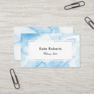 Blaue Aquarell-Visitenkarte für creatives Visitenkarte