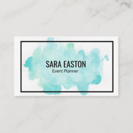Blaue Aquarell-Visitenkarte mit Grenze Visitenkarte