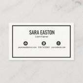 Blaue Aquarell-Visitenkarte mit Grenze Visitenkarte (Rückseite)