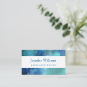 Blaue Aquarell-Visitenkarte Visitenkarte (Stehend Vorderseite)