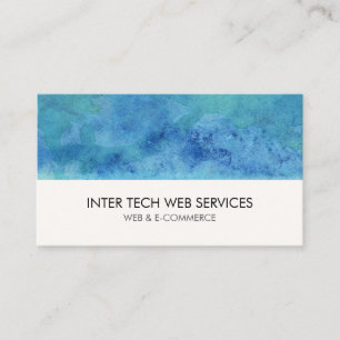 Blaue Aquarell-Webdesign-Geschäftskarte Visitenkarte