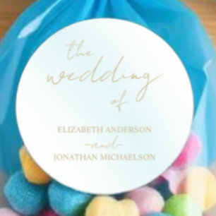 Blaue Aquarell-Wellen-Hochzeit Runder Aufkleber