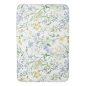 Blaue Aquarell-Wildblume Badematte (Vorderseite Vertikal)