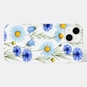 Blaue Aquarell-Wildblume Case-Mate iPhone Hülle (Rückseite (Horizontal))