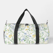 Blaue Aquarell-Wildblume Duffle Bag (Rückseite)