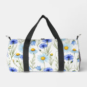 Blaue Aquarell-Wildblume Duffle Bag (Vorderseite)