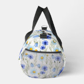 Blaue Aquarell-Wildblume Duffle Bag (Rechts)