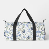 Blaue Aquarell-Wildblume Duffle Bag (Vorderseite)