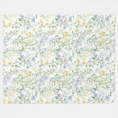 Blaue Aquarell-Wildblume Fleecedecke (Vorderseite (Horizontal))