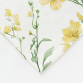 Blaue Aquarell-Wildblume Fleecedecke (Ecke)