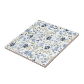 Blaue Aquarell-Wildblume Fliese (Seite)