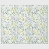 Blaue Aquarell-Wildblume Geschenkpapier (Flach)
