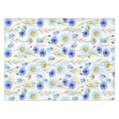 Blaue Aquarell-Wildblume Tischdecke (Vorderseite (Horizontal))