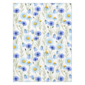 Blaue Aquarell-Wildblume Tischdecke (Vorderseite)