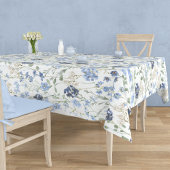 Blaue Aquarell-Wildblume Tischdecke