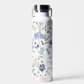 Blaue Aquarell-Wildblume Trinkflasche (Vorne)