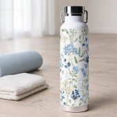 Blaue Aquarell-Wildblume Trinkflasche
