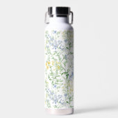 Blaue Aquarell-Wildblume Trinkflasche (Vorne)