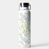 Blaue Aquarell-Wildblume Trinkflasche (Rückseite)