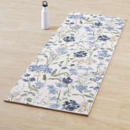 Blaue Aquarell-Wildblume Yogamatte
