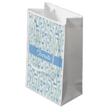 Blaue Aquarell-Wildblumen benutzerdefinierter Name