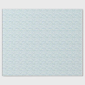 Blaue Aquarell-Wildblumen Geschenkpapier (Flach)