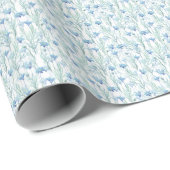 Blaue Aquarell-Wildblumen Geschenkpapier (Rolleneckpunkt)